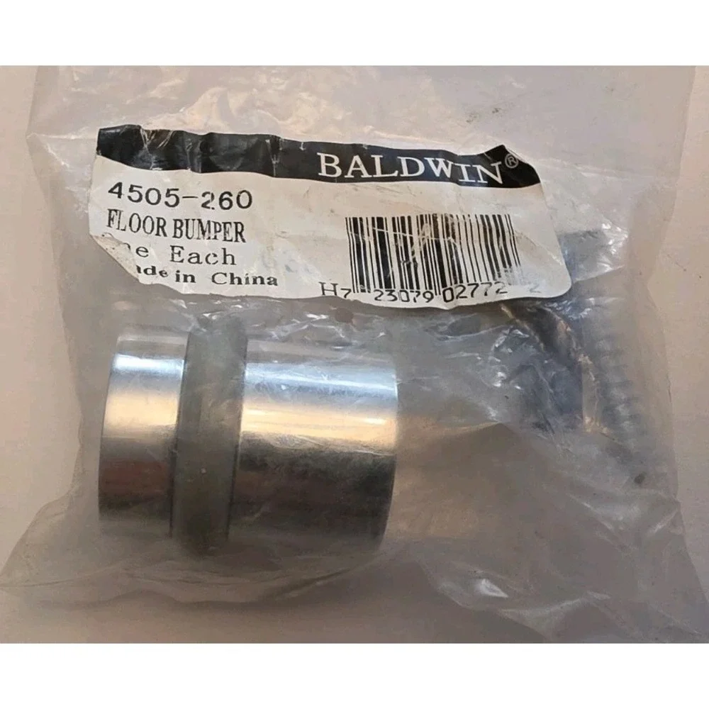 Baldwin 4505260 Universal Floor Bumper Door Stop, Polished Chrome